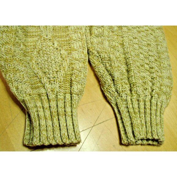 Vtg Sunbird LL Yellow Cable Knit Cardigan Sweater Size L Chest 48" Button Front - Picture 7 of 12